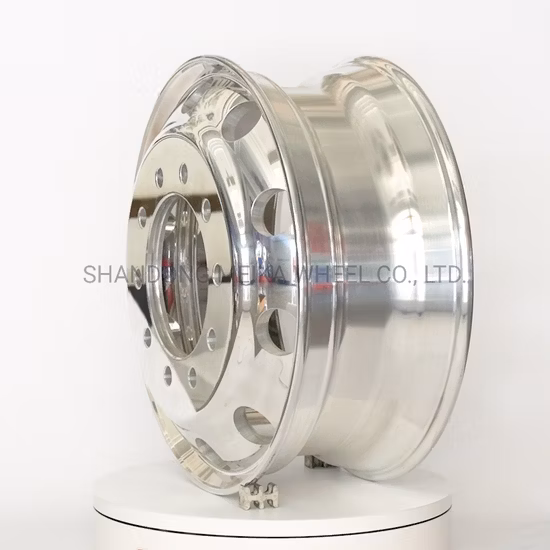 Roues ou jantes de camion en aluminium forgé poli 22,5 x 9,0 pour poids lourd